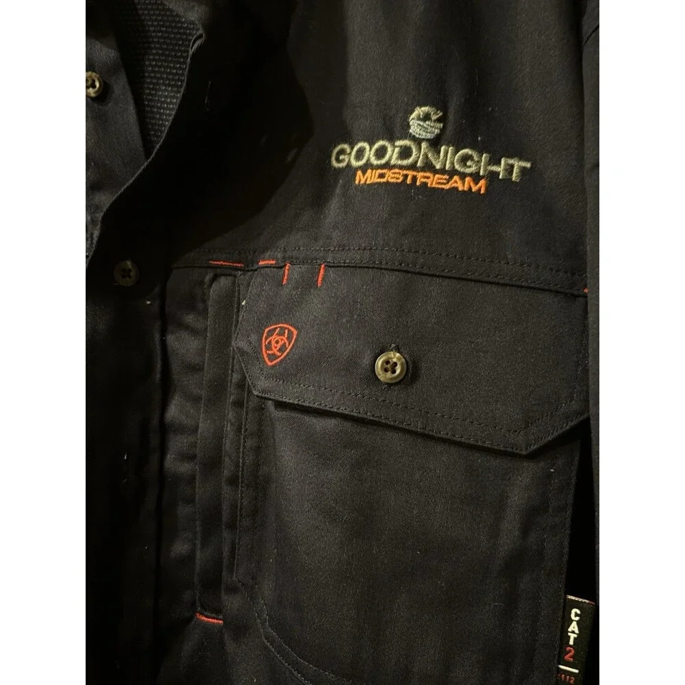 Ariat FR CAT 2 Flame Resistant Work Shirt XXL Tall Goodnight Midstream Navy